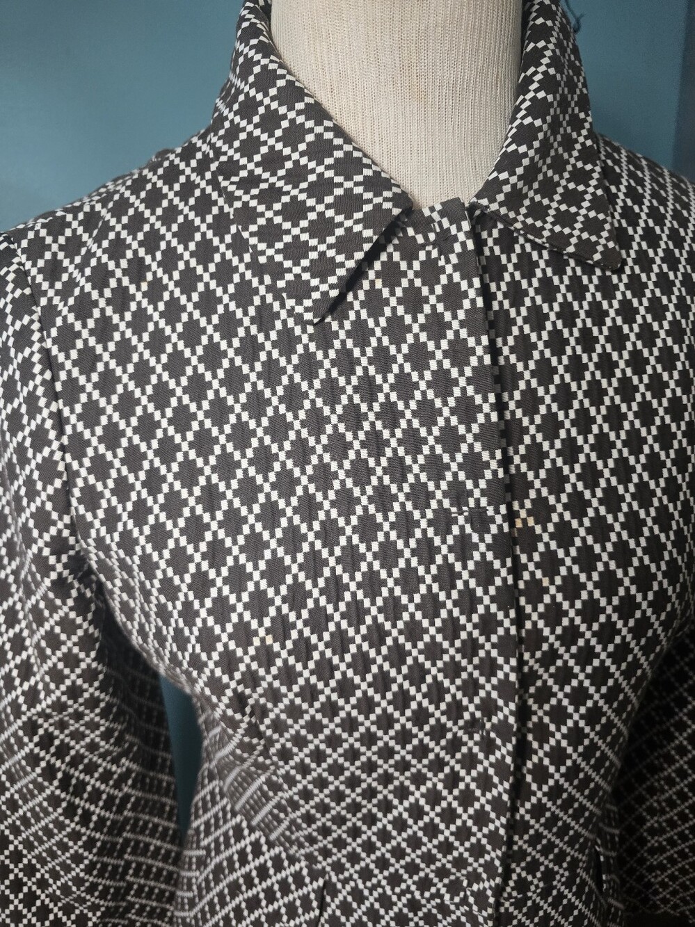 Tahari Brown and White Pixel-Check Jacket - Picture 5 of 6